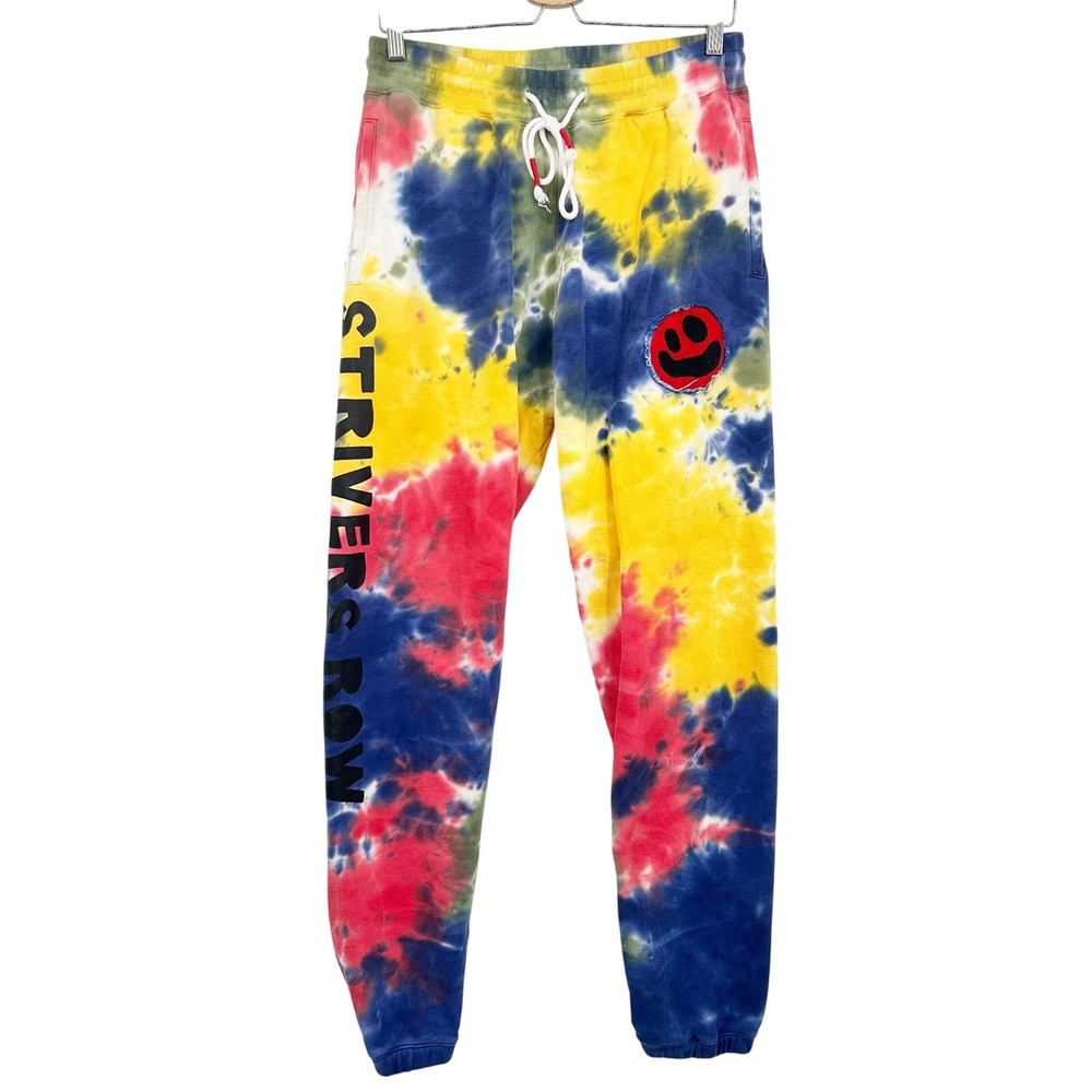 Strivers Row Mens‎ Tie Dye Smiley Face Graphic Streetwear Jogger Sweatpants M